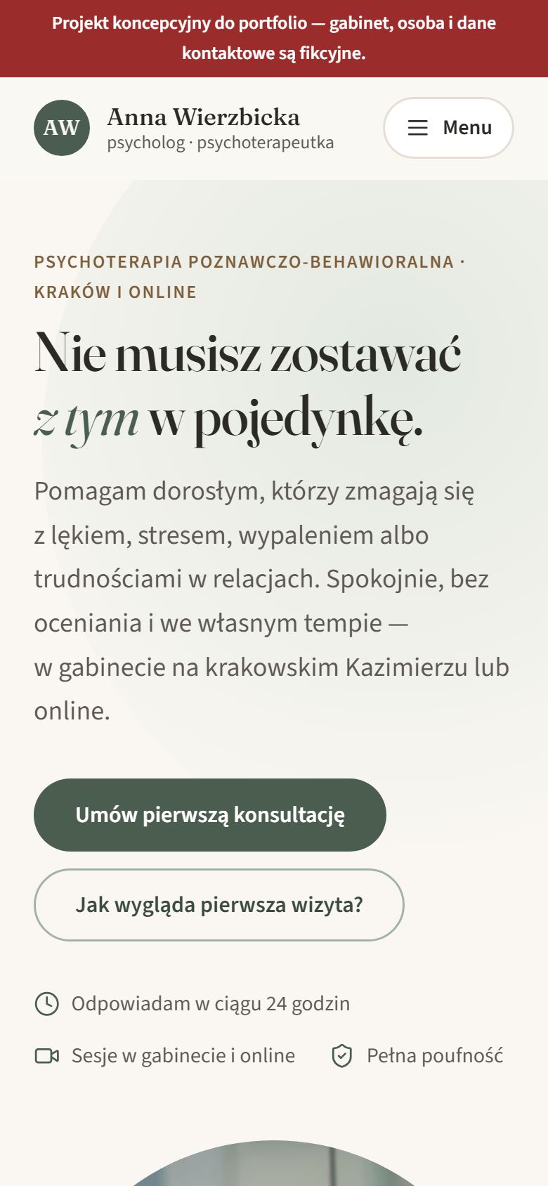 Strona gabinetu na telefonie